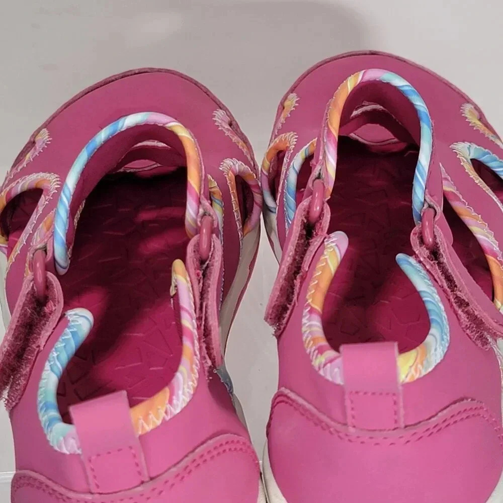 Lands End Girls 3 Closed Toe Water Shoes Summer Sandal Beach Vibrant Pink Youth - Picture 7 of 10